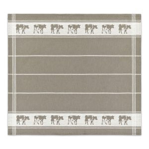 DDDDD theedoek  zwart bont 60 x 65 taupe